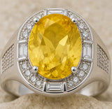 Détail de la Citrine ovale facettée et de sa monture en argent 925