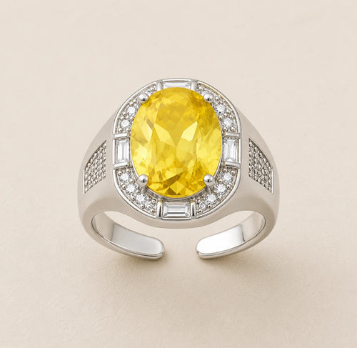 Bague réglable Citrine homme vue dans son ensemble