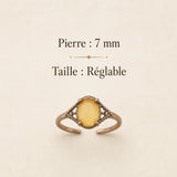 Pierre 7 mm et système réglable de la bague Citrine