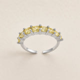 Bague Citrine réglable en argent 925 vue dans son ensemble
