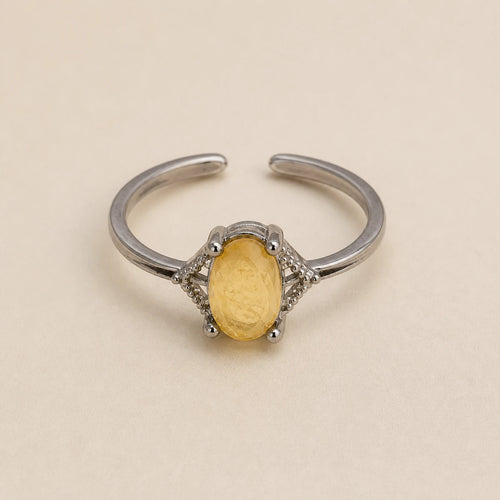 Bague Citrine naturelle réglable vue dans son ensemble