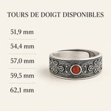 Tours de doigt disponibles pour la bague Cornaline en argent 925