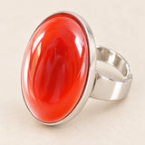 Bague Cornaline ovale réglable vue dans son ensemble