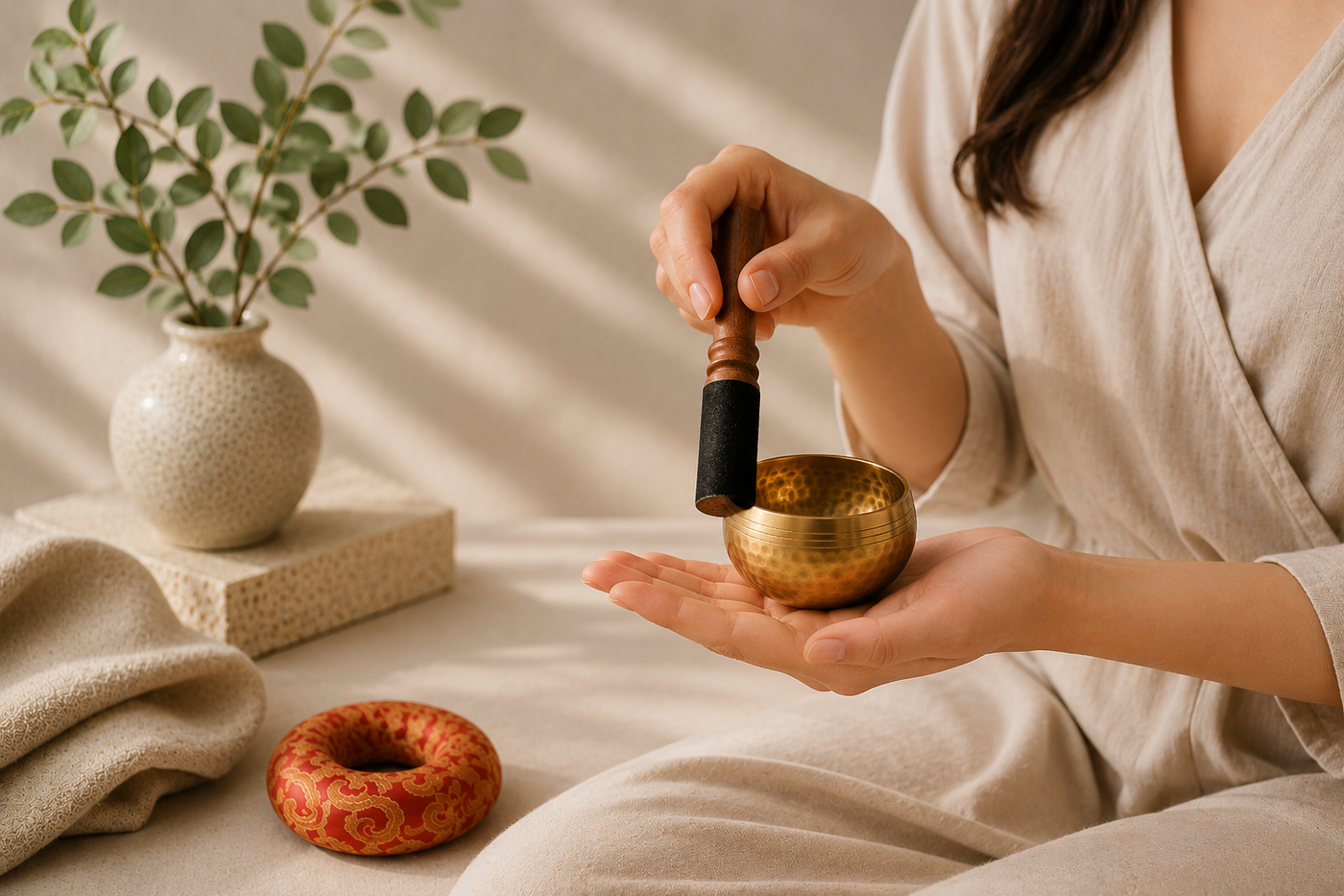bol tibétain martelé 8 utilisé en méditation