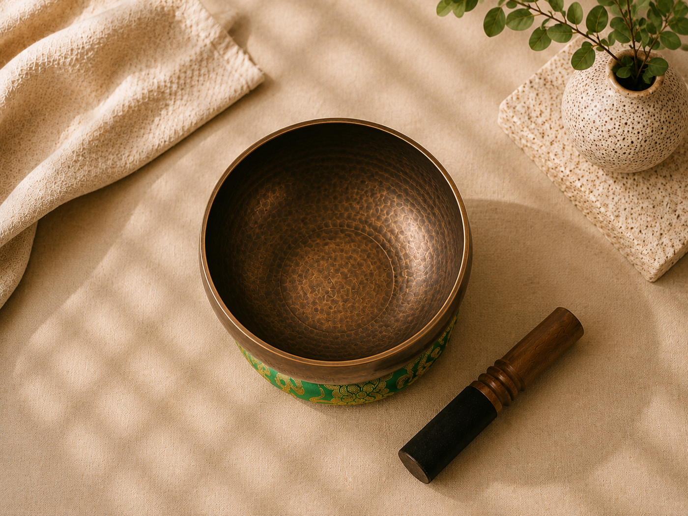 bol tibétain traditionnel 15 cm vu du dessus