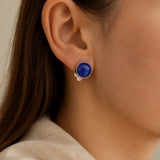 Boucles d’oreilles à clip Lapis Lazuli portées sans perçage