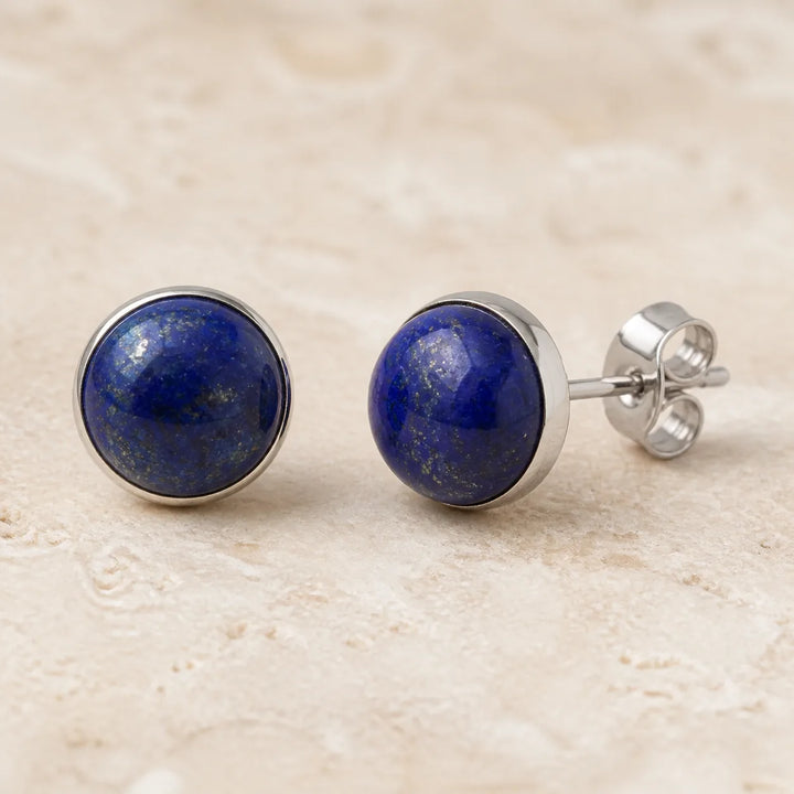 Boucles d’Oreilles à Clous en Lapis Lazuli — 8 mm