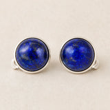 Boucles d’oreilles Lapis Lazuli à cabochons ronds