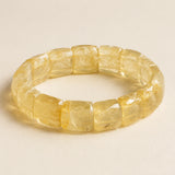 Bracelet en Citrine avec grandes perles facettées de 12 × 15 mm