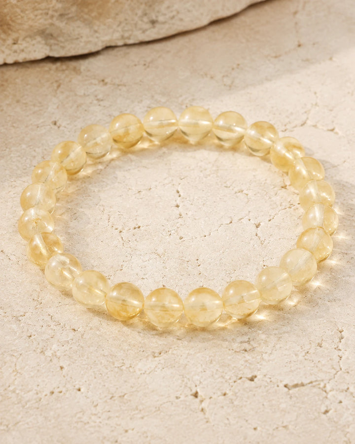 Bracelet Citrine en Perles Naturelles — 6 ou 8 mm