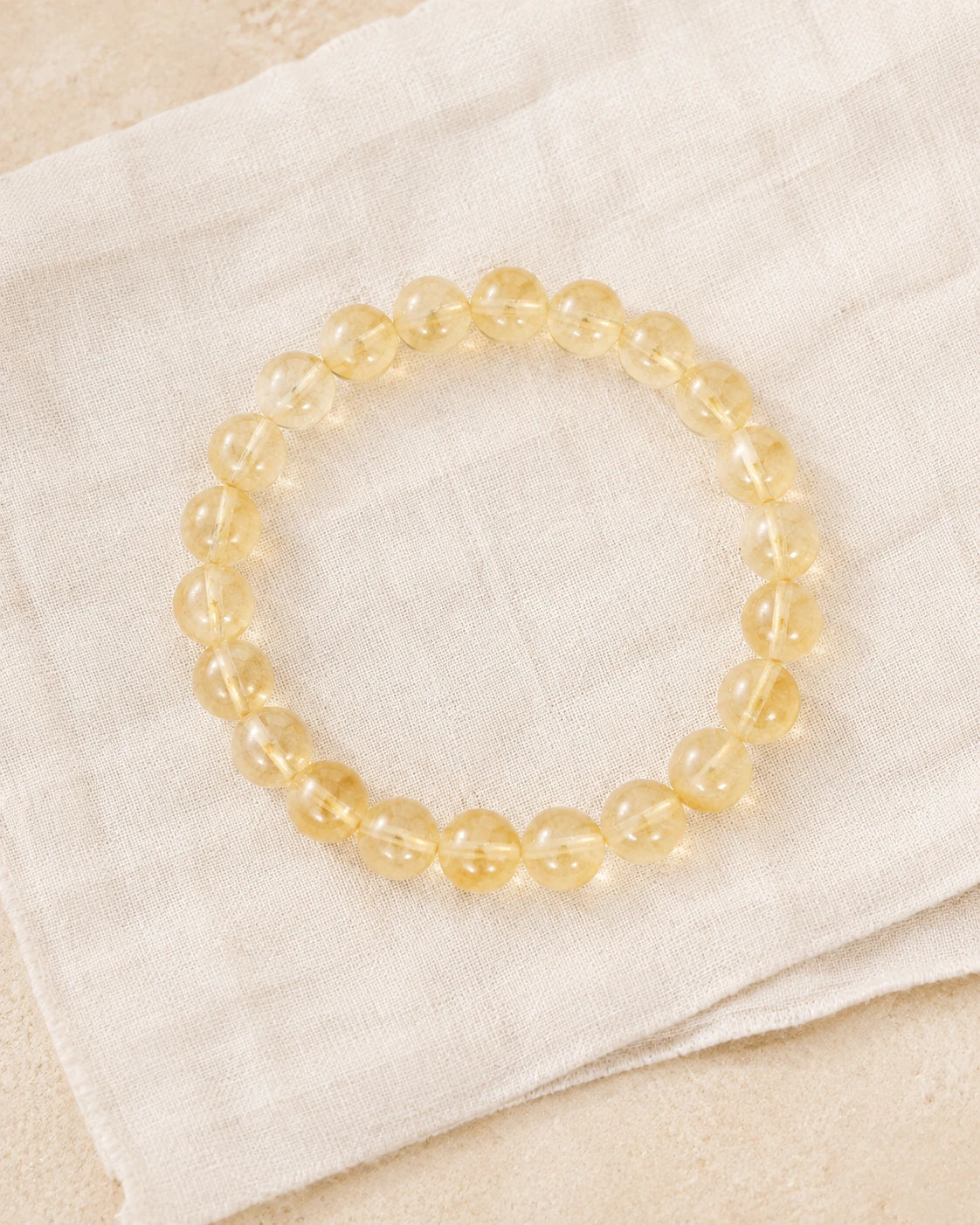 Bracelet Citrine en perles rondes vu dans son ensemble