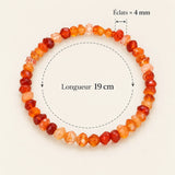 Dimensions du bracelet Cornaline en éclats de 4 mm et longueur 19 cm