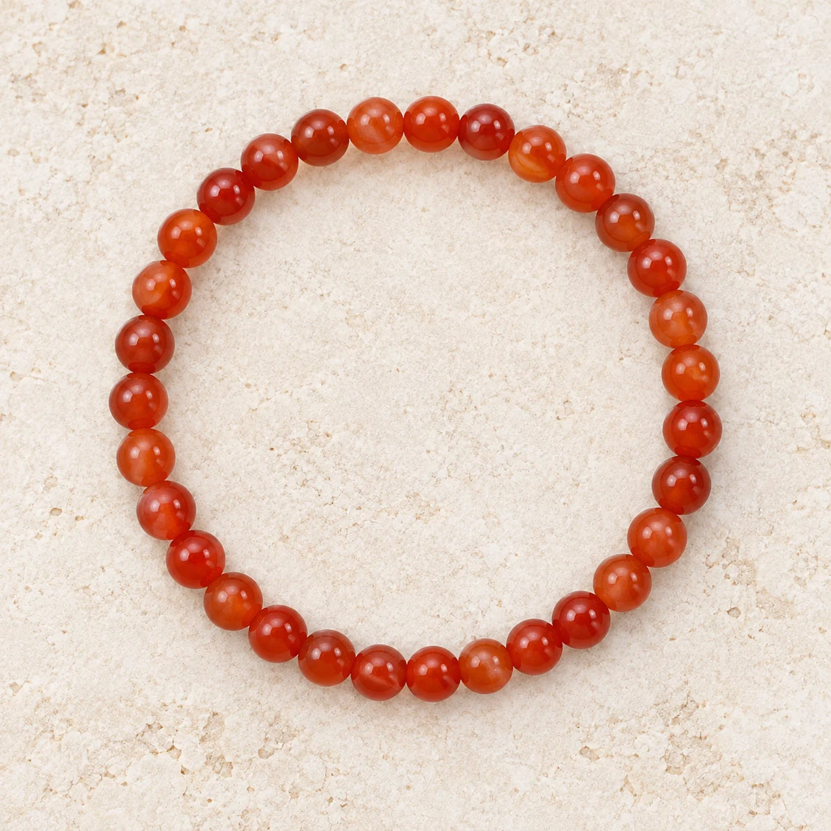 Bracelet Cornaline en perles rondes vu dans son ensemble