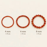 Comparaison des bracelets Cornaline en perles de 4, 6 et 8 mm