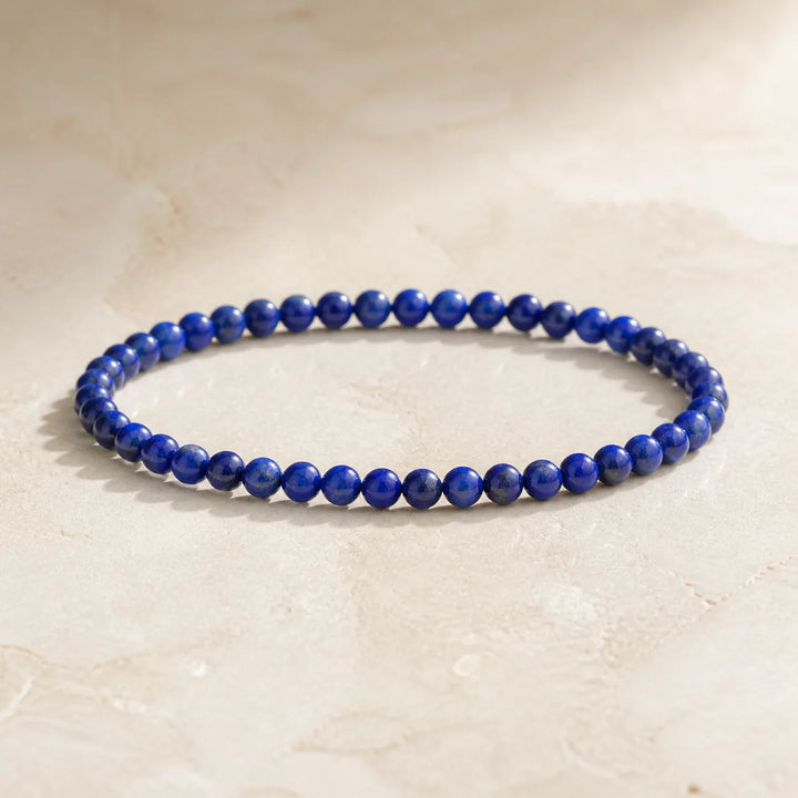 Bracelet Fin en Lapis Lazuli — Perles 4 mm