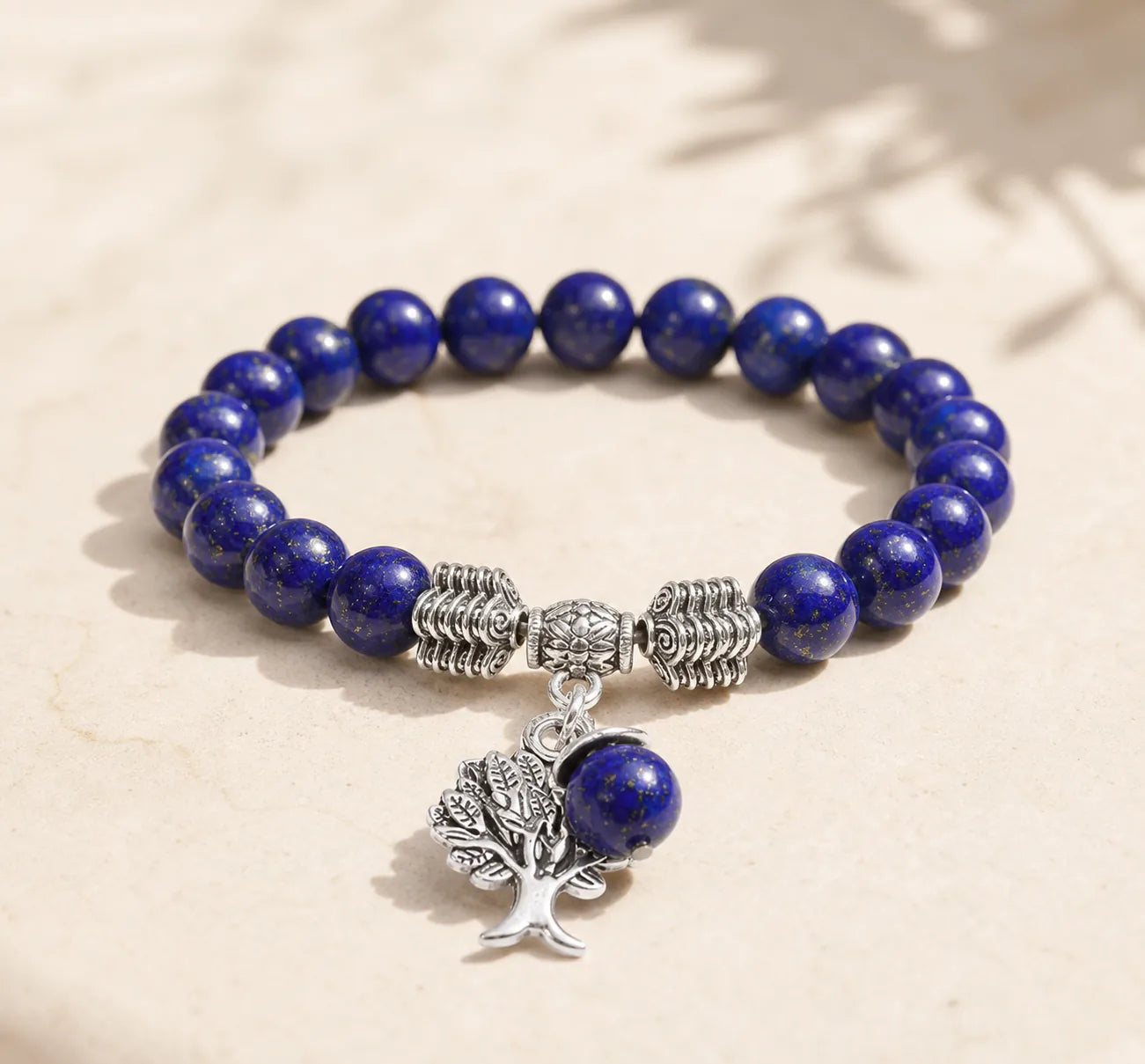 Bracelet Lapis Lazuli avec pendentif Arbre de Vie