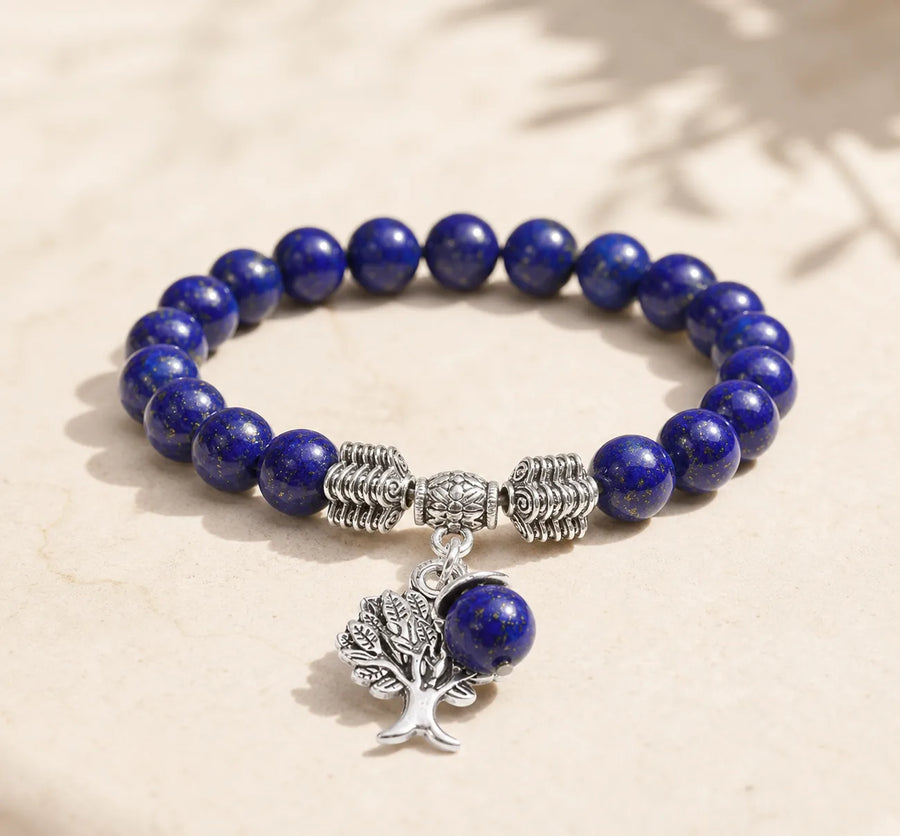 Bracelet Lapis Lazuli avec pendentif Arbre de Vie