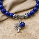 Détail du pendentif Arbre de Vie sur bracelet Lapis Lazuli