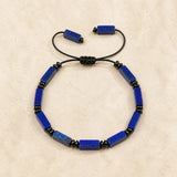 Bracelet Lapis Lazuli en plaques rectangulaires vu du dessus