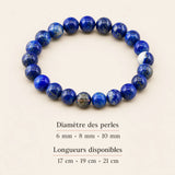 Tailles et dimensions du bracelet Lapis Lazuli