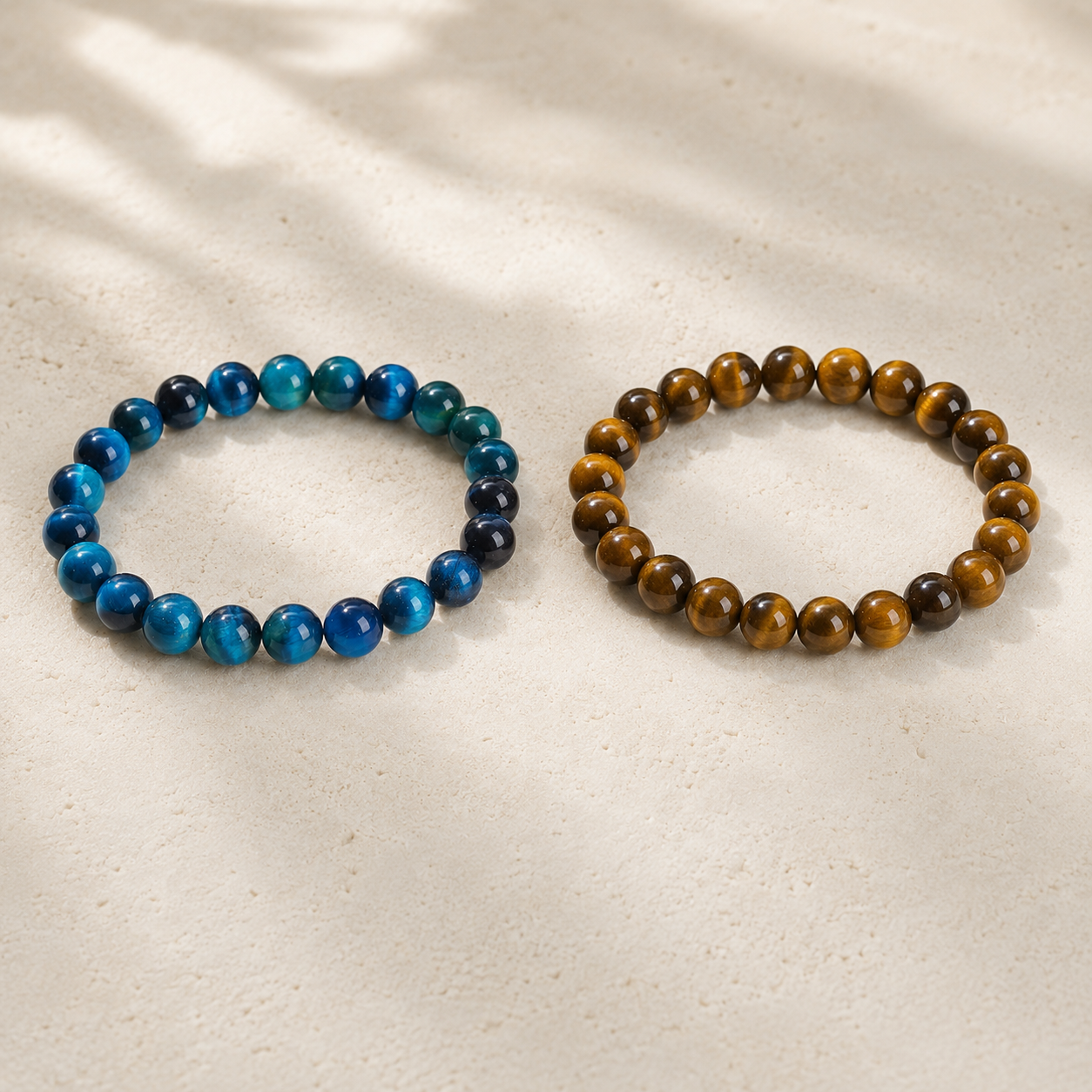 Bracelets œil de tigre bleu et œil de tigre doré