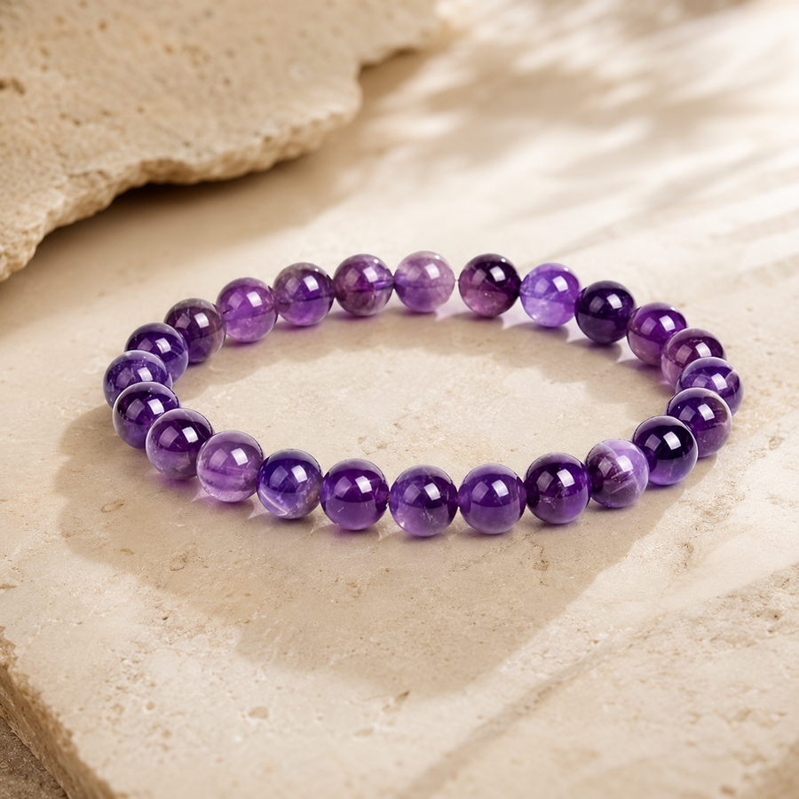 Bracelet Orion en améthyste aux perles violettes naturelles