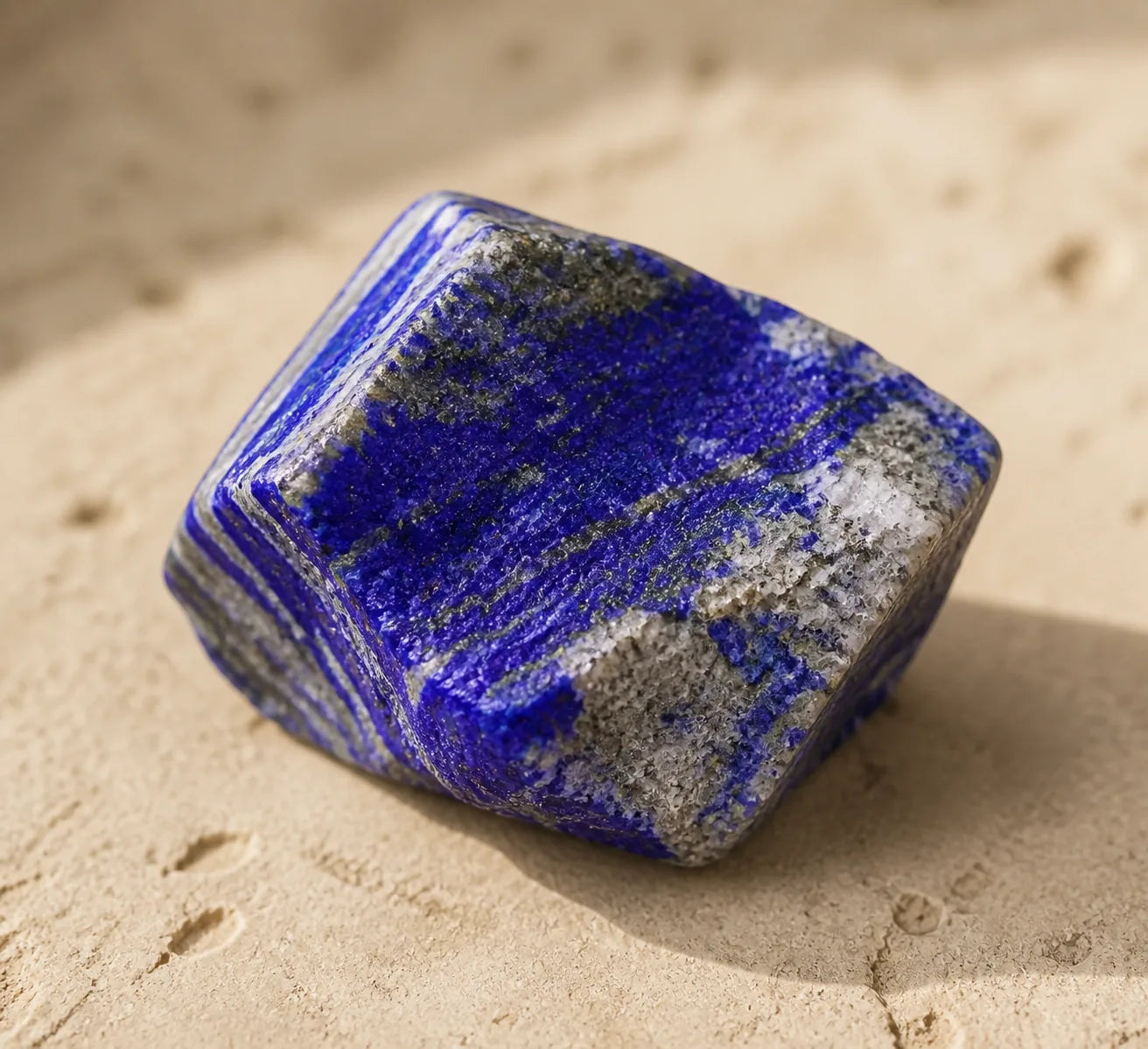 Détail de la texture brute du Lapis Lazuli