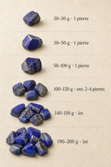 Différents poids disponibles de Lapis Lazuli brut