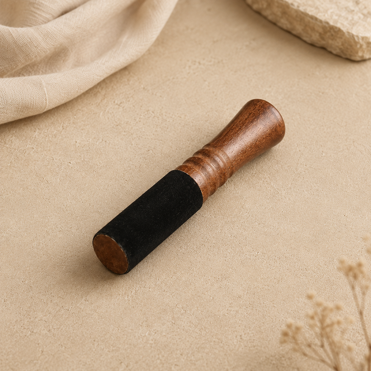 Maillet pour bol tibétain en bois pour accompagner un rituel sonore
