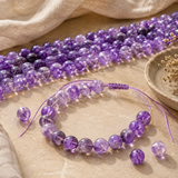 Perles d’améthyste naturelle utilisées pour la création d’un bracelet à faire soi-même