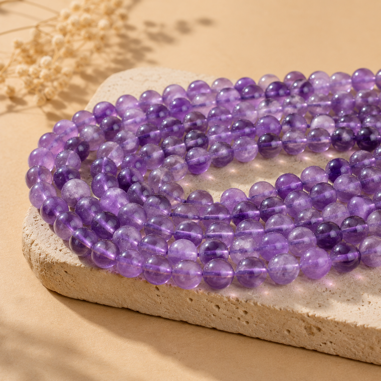 Perles d’Améthyste Naturelle pour Création de Bijoux