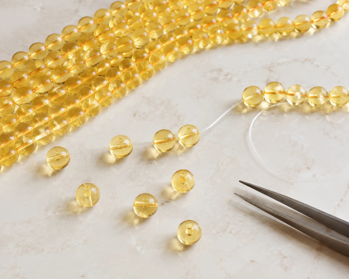 Perles Citrine utilisées pour la création d’un bijou