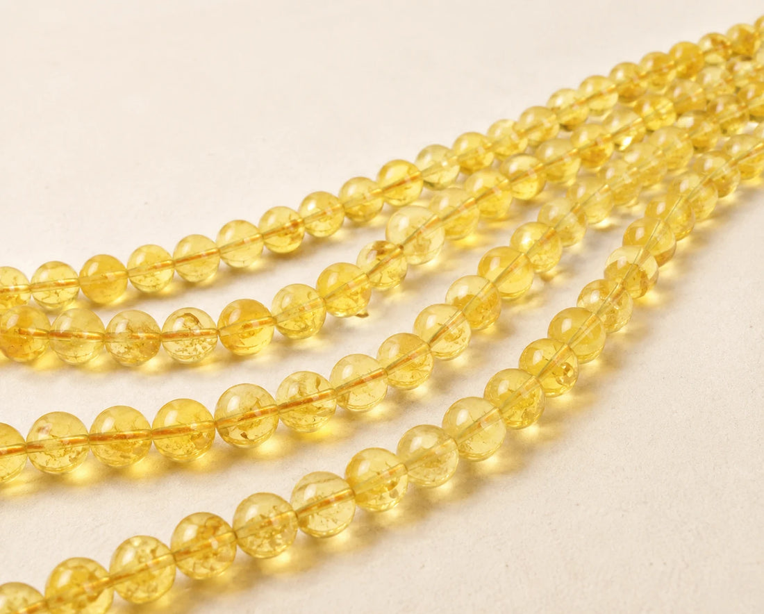 Perles rondes en Citrine disponibles de 6 à 12 mm