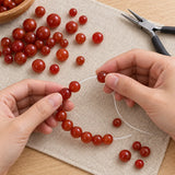 Perles Cornaline utilisées pour créer un bracelet