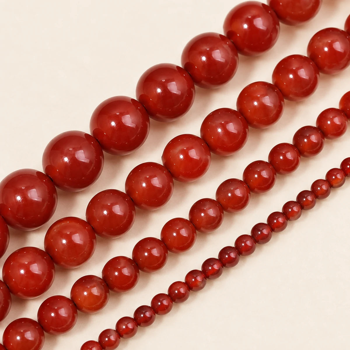 Perles rondes en Cornaline disponibles de 4 à 10 mm