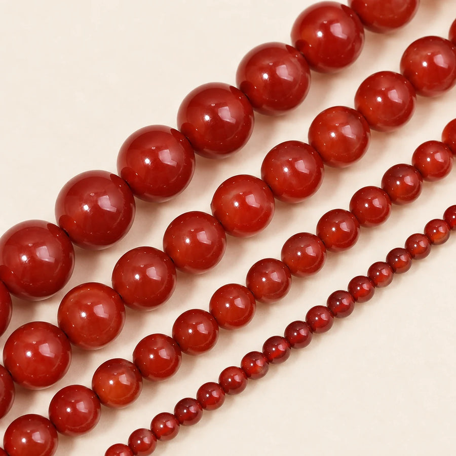 Perles rondes en Cornaline disponibles de 4 à 10 mm