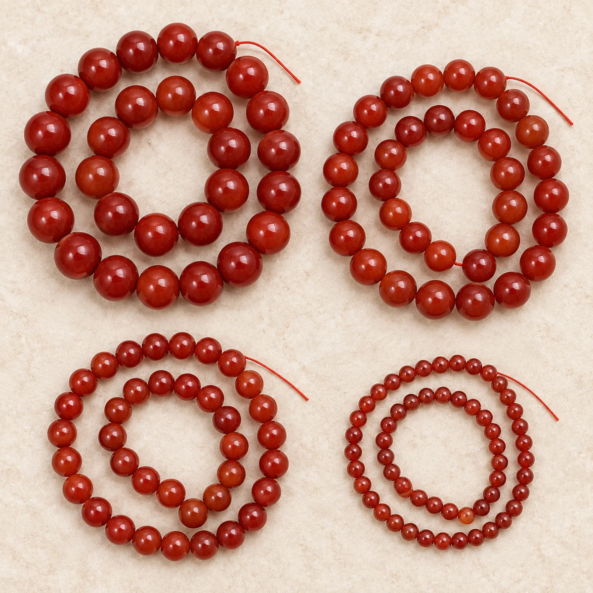 Perles rondes en Cornaline pour création de bijoux