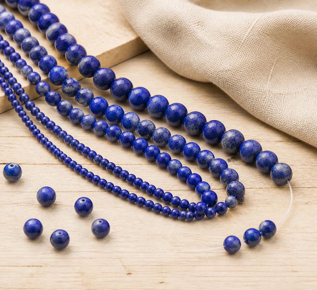 Perles Lapis Lazuli utilisées pour la création de bijoux