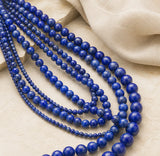 Perles rondes naturelles en Lapis Lazuli pour création de bijoux