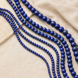Rangs de perles rondes en Lapis Lazuli naturel