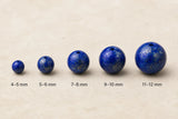 Comparatif des diamètres de perles Lapis Lazuli de 4-5 à 11-12 mm